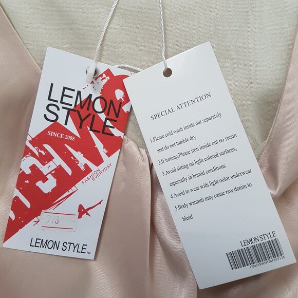 Lemon Style Ivory/Beige/Cream Sleeveless Dress, One Size - NWT - Picture 4 of 5